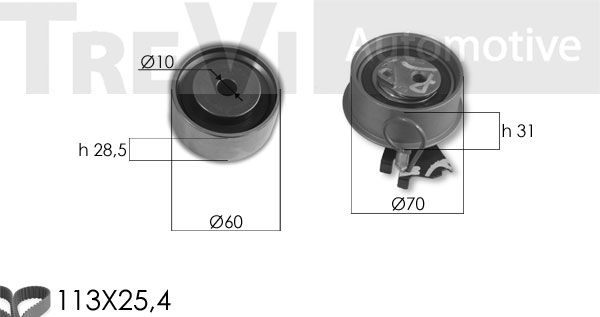 TREVI AUTOMOTIVE Комплект ремня ГРМ KD1456